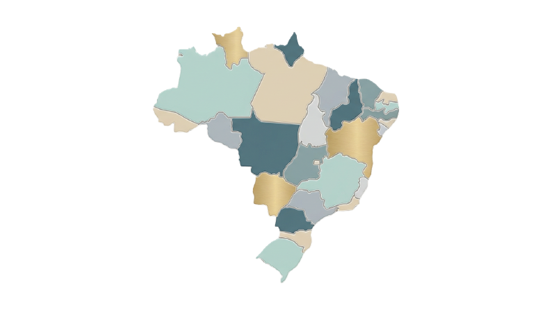 Mapa do Brasil destacando a atuação nacional da Gole Consultoria em DevOps, SRE e Cloud